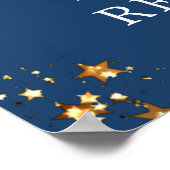 クラス再会年おめでとうブラックゴールドスターズ ポスター (角)