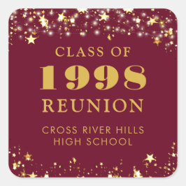 クラス再会 マルーングールドスターズ 個人用 スクエアシール