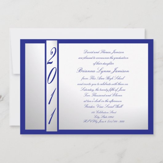 クラス卒業2011/王室の青 招待状 (裏面)