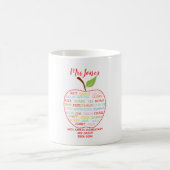 クラス名感謝してい先生apple word art コーヒーマグカップ (中央)