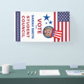 クラス大統領選挙：帽子と旗の写真のフライヤー 横断幕 (トレードショー)