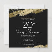 クラス懇親会と詳細金ゴールドブラック招待状 招待状 (正面)