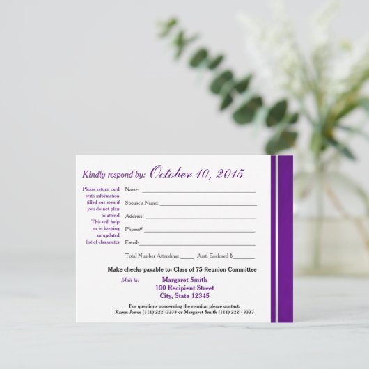 クラス懇親会のストライプ多様性の応答カード 招待状 (スタンド正面)