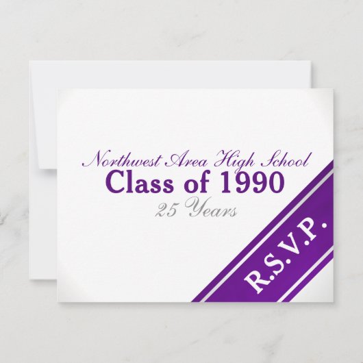 クラス懇親会のストライプ多様性の応答カード 招待状 (裏面)