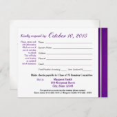 クラス懇親会のストライプ多様性の応答カード 招待状 (正面/裏面)