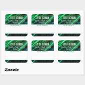 クラス懇親会の緑の名前タグシール スクエアシール (シート)