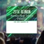 クラス懇親会の緑の名前タグシール スクエアシール