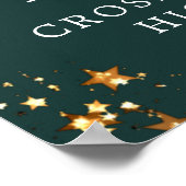 クラス懇親会ウェルカムグリーン金ゴールドスターカスタムズ ポスター (角)