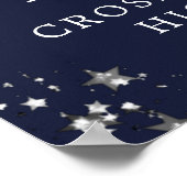 クラス懇親会ウェルカムネイビーブルーシルブスターズカスタム ポスター (角)