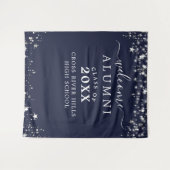 クラス懇親会ウェルカムネイビーブルースターズ タペストリー (正面(横))