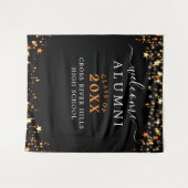 クラス懇親会ウェルカムブラックオレンジスターズライト タペストリー (正面(横))