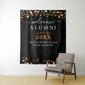 クラス懇親会ウェルカムブラックオレンジスターズライト タペストリー (インサイチュ)