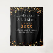 クラス懇親会ウェルカムブラックオレンジスターズライト タペストリー (正面)