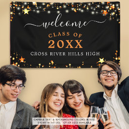 クラス懇親会ウェルカムブラックオレンジスターズライト 横断幕