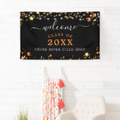 クラス懇親会ウェルカムブラックオレンジスターズライト 横断幕 (インサイチュ)