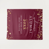 クラス懇親会ウェルカムブルゴーニュ金ゴールドスターズ紙吹雪 タペストリー (正面(横))