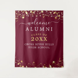 クラス懇親会ウェルカムブルゴーニュ金ゴールドスターズ紙吹雪 タペストリー