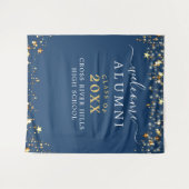 クラス懇親会ウェルカムブルー金ゴールドスター タペストリー (正面(横))