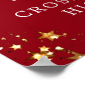 クラス懇親会ウェルカムレッド金ゴールドスターカスタムズ ポスター (角)