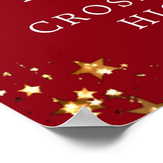 クラス懇親会ウェルカムレッド金ゴールドスターカスタムズ ポスター (角)