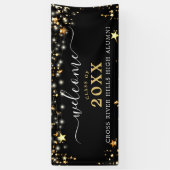 クラス懇親会ウェルカム金ゴールドスターカスタムズカラー 横断幕 (縦)