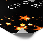 クラス懇親会ウェルカム金ゴールドスターズブラックカスタム ポスター (角)