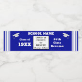 クラス懇親会ウォーターボトルラベル（青と白） ペットボトルラベル (シングルラベル)