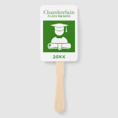 クラス懇親会エレガントグリーンホワイトカスタム ハンドファン (正面)