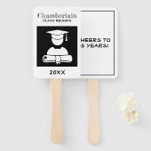 クラス懇親会エレガント白黒カスタム ハンドファン (正面&裏面)