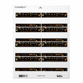 クラス懇親会オレンジブラックスターズ名タグ ラベル (フルシート)