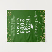 クラス懇親会グリーンウェルカムクラス年度同窓生 タペストリー (正面(横))