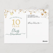 クラス懇親会グリーン金ゴールドスターズ任意の年 ポストカード (裏面)