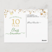 クラス懇親会グリーン金ゴールドスターズ任意の年 ポストカード (裏面)