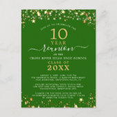 クラス懇親会グリーン金ゴールドスターズ任意の年 ポストカード (正面)