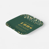 クラス懇親会グリーン金ゴールドスターズ年度学校名 ペーパープレート (傾斜あり)