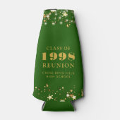 クラス懇親会グリーン金ゴールドスターパーソナライズされた ボトルクーラー (正面)