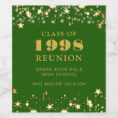 クラス懇親会グリーン金ゴールドスターパーソナライズされた ワインラベル (シングルラベル)