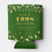 クラス懇親会グリーン金ゴールドスターパーソナライズされた 缶クーラー (裏面)