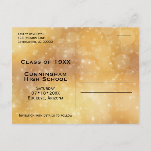 クラス懇親会セーブザデートベビーブーマーシャンパン 案内ポストカード (裏面)