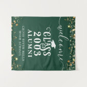 クラス懇親会ダークグリーン歓迎クラス年会 タペストリー (正面(横))