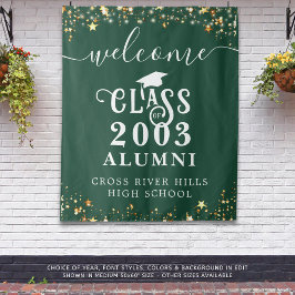 クラス懇親会ダークグリーン歓迎クラス年会 タペストリー