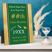 クラス懇親会テーブルの装飾アイディア、緑金ゴールド フォトプラーク (側面)