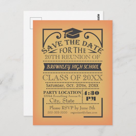 クラス懇親会デザイン ポストカード (正面/裏面)