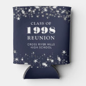 クラス懇親会ネイビーブルーシルバースターズパーソナライズされた 缶クーラー (正面)