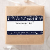 クラス懇親会ネイビーブルーシルバー名タグ ラベル (インサイチュ)