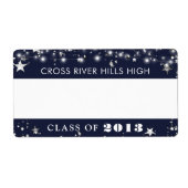 クラス懇親会ネイビーブルースターズ名タグ ラベル (正面)