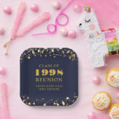 クラス懇親会ネイビーブルー金ゴールドスターズパーソナライズされた ペーパープレート (パーティー)