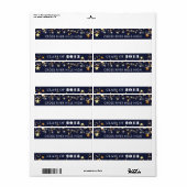 クラス懇親会ネイビー金ゴールド星名タグ ラベル (フルシート)