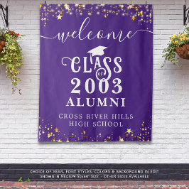 クラス懇親会パープルウェルカムクラスの卒業生 タペストリー