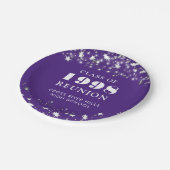 クラス懇親会パープルシルバースターズパーソナライズされた ペーパープレート (アングル)